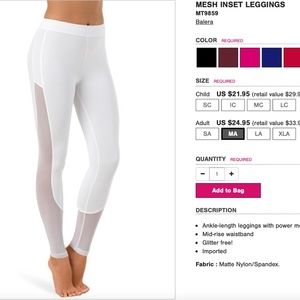 White Mesh Inset Leggings